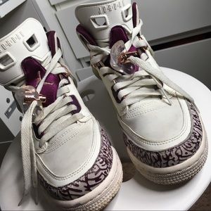 Purple & white Air Jordan’s
